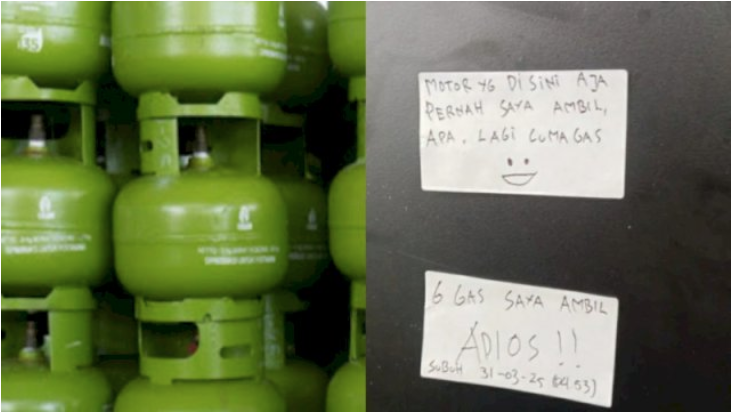 Viral Maling Curi 6 Tabung Gas Elpiji, Tinggalkan Pesan Nyeleneh: Apa Kaitannya dengan Keamanan Bangunan?