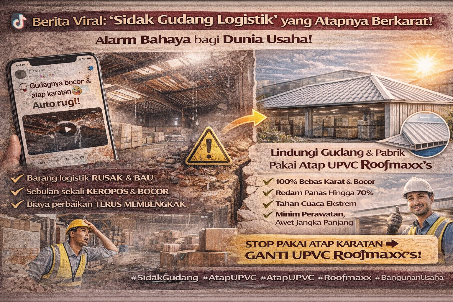 Berita Viral: “Sidak Gudang Logistik” yang Atapnya Berkarat – Alarm Bahaya bagi Dunia Usaha