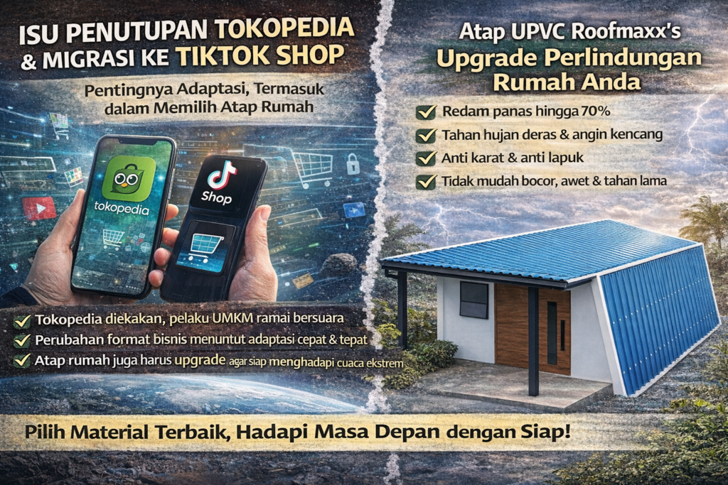 Isu Penutupan Tokopedia & Migrasi ke TikTok Shop — Pentingnya Adaptasi, Termasuk dalam Memilih Atap Rumah