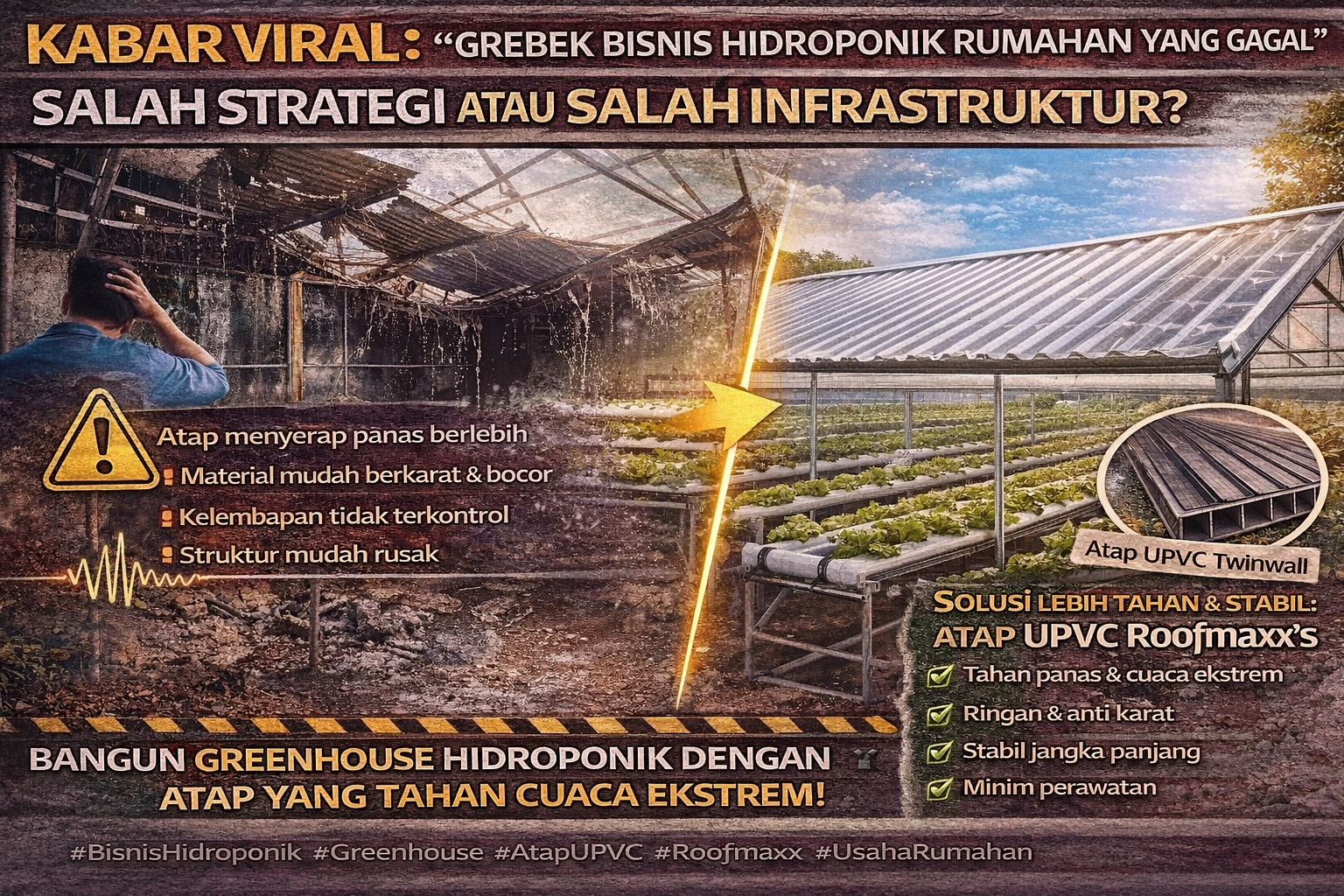 Kabar Viral “Grebek Bisnis Hidroponik Rumahan yang Gagal” – Salah Strategi atau Salah Infrastruktur