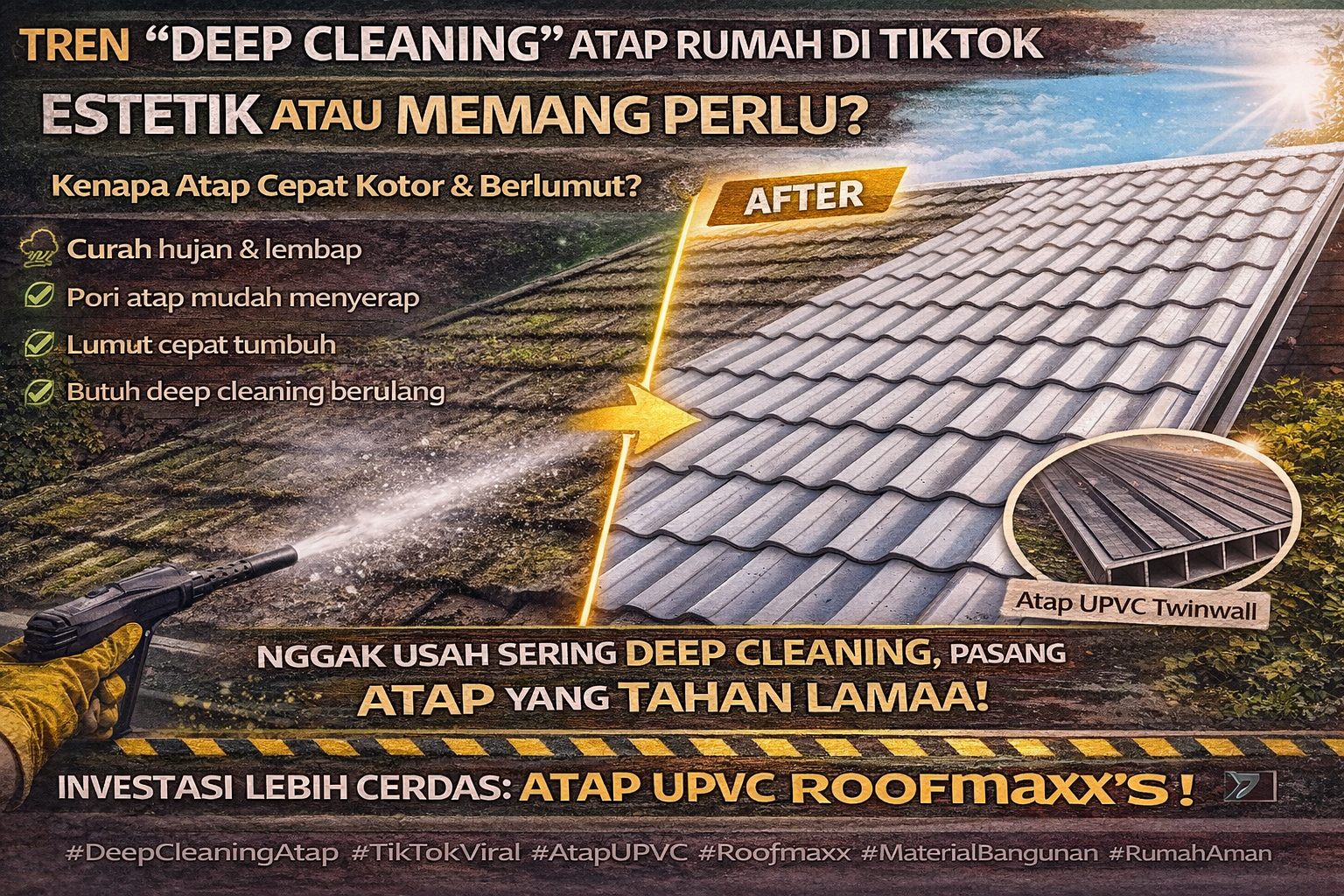 Tren “Deep Cleaning” Atap Rumah di TikTok – Estetik atau Memang Perlu?