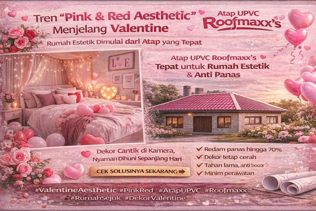 Tren “Pink & Red Aesthetic” Menjelang Valentine – Rumah Estetik Dimulai dari Atap yang Tepat