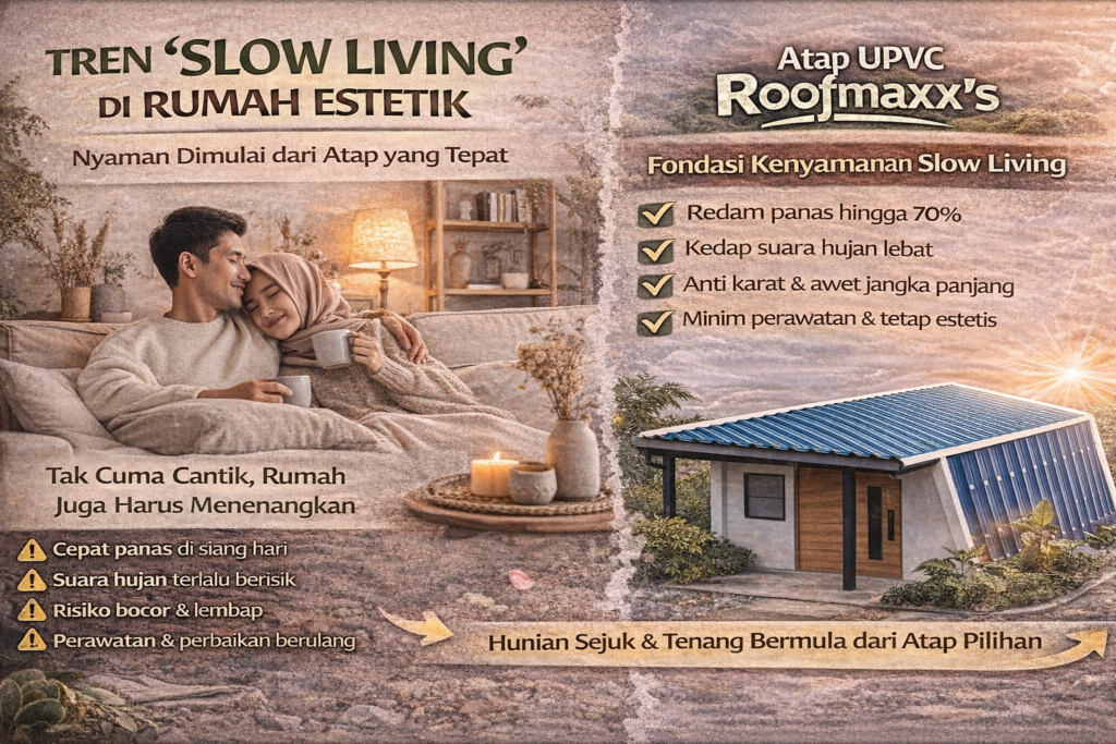 Tren “Slow Living” di Rumah Estetik — Nyaman Dimulai dari Atap yang Tepat