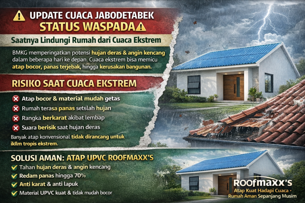 Update Cuaca: Jabodetabek Status Waspada — Saatnya Lindungi Rumah dengan Atap yang Tahan Ekstrem