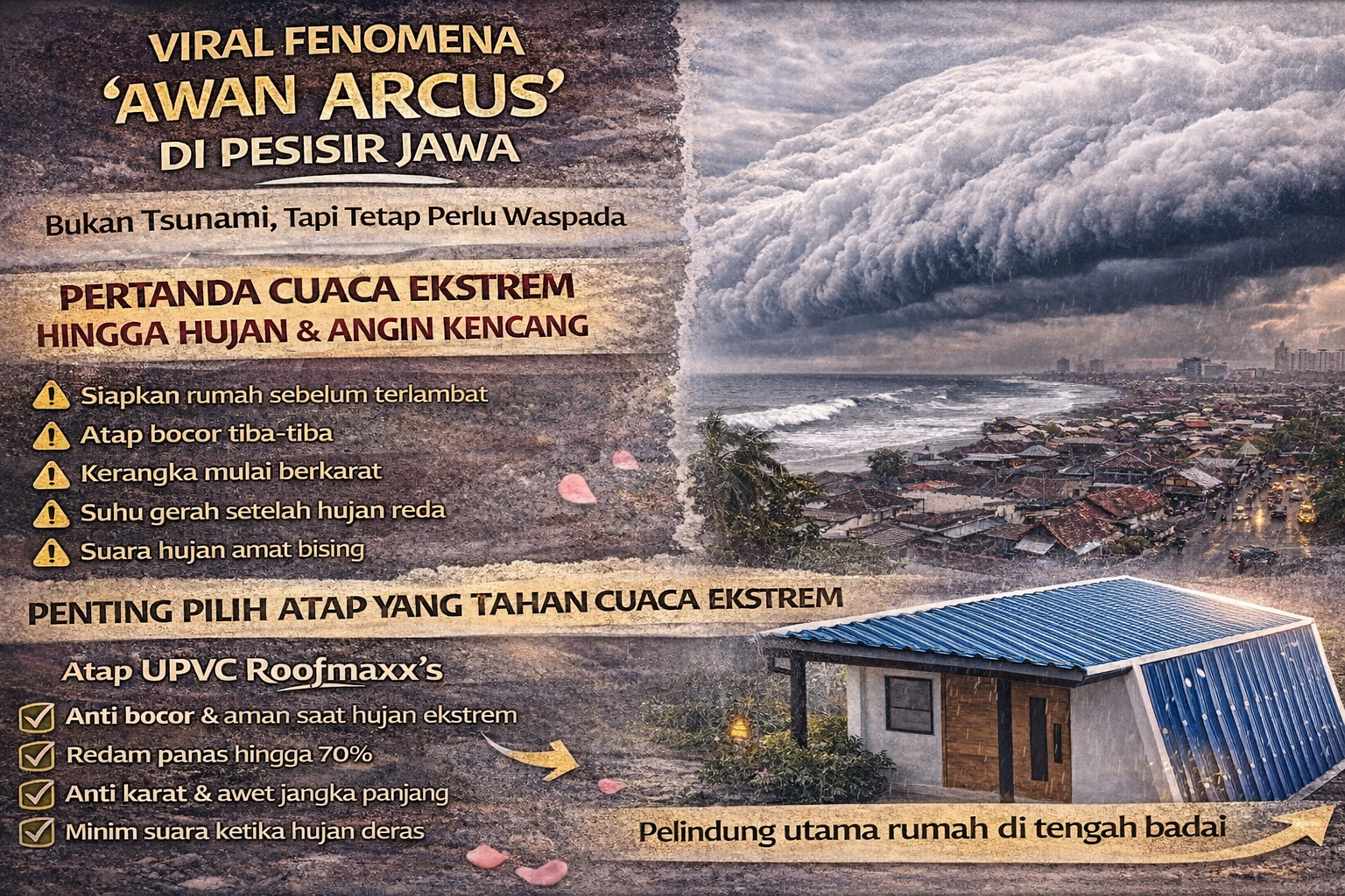 Viral Fenomena “Awan Arcus” di Pesisir Jawa — Bukan Tsunami, Tapi Tetap Perlu Waspada