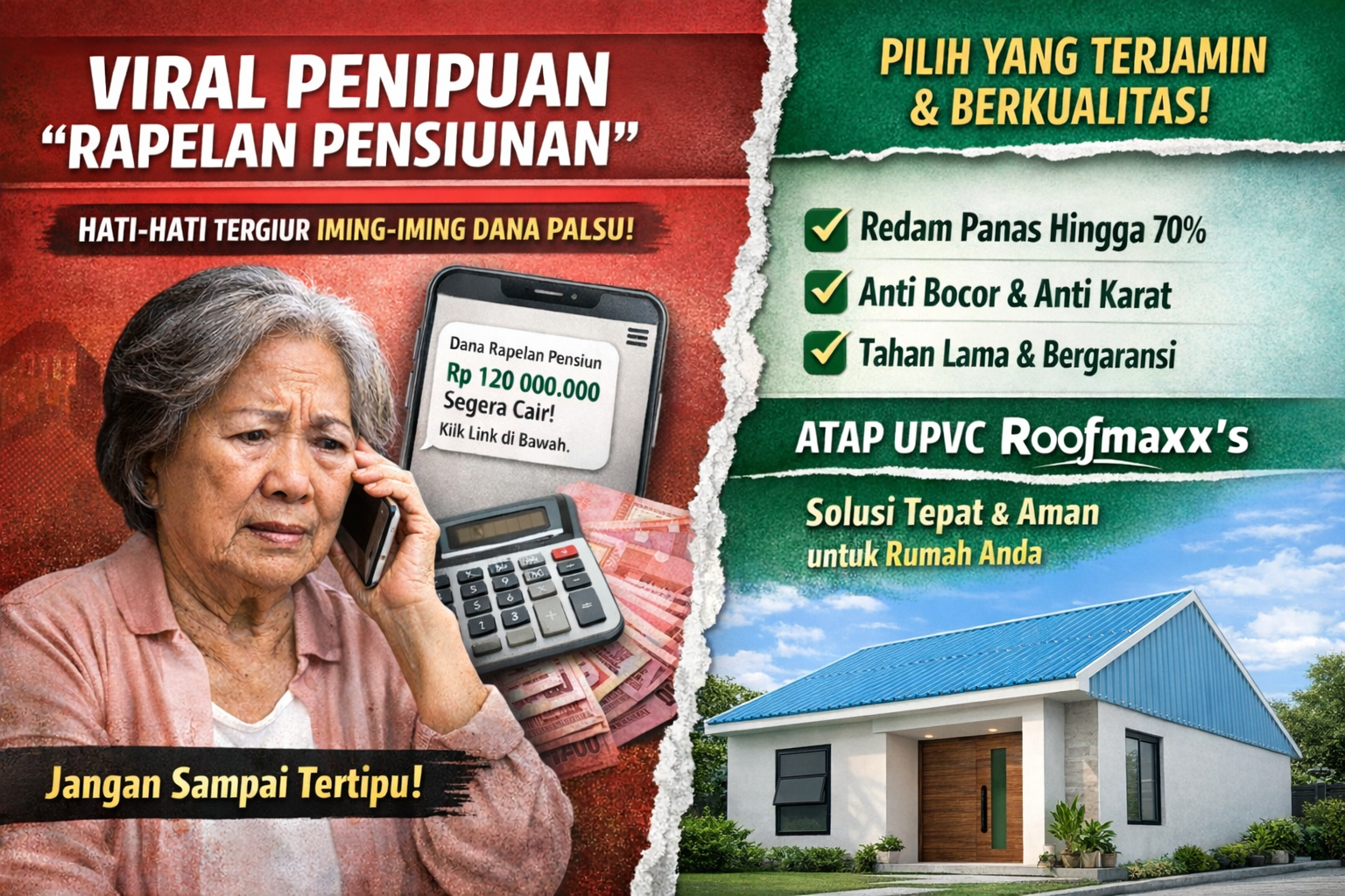 Viral Penipuan “Rapelan Pensiunan”: Pentingnya Memilih yang Resmi & Terjamin – Termasuk Urusan Atap Rumah