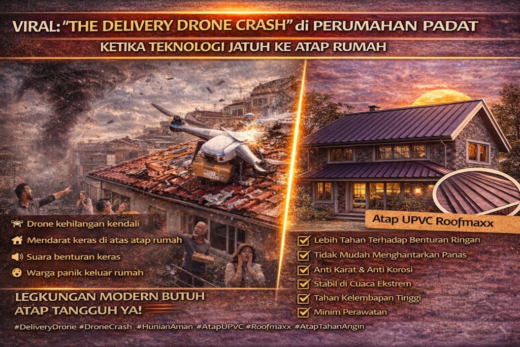 Viral: “The Delivery Drone Crash” di Perumahan Padat – Ketika Teknologi Jatuh ke Atap Rumah