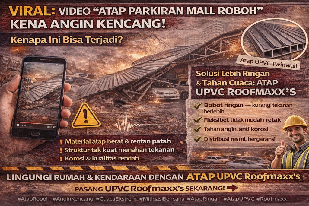 Viral: Video “Atap Parkiran Mall Roboh” Kena Angin Kencang, Kok Bisa Terjadi?