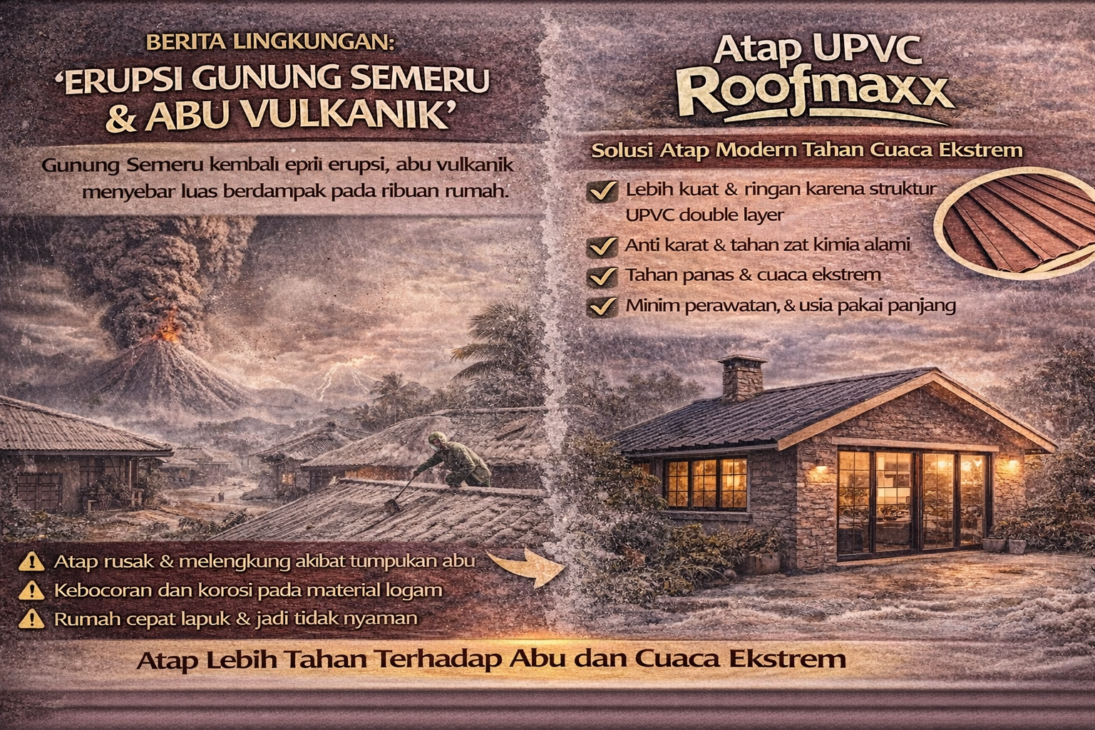 Erupsi Gunung Semeru & Abu Vulkanik: Mengapa Atap Rumah Harus Lebih Tahan?