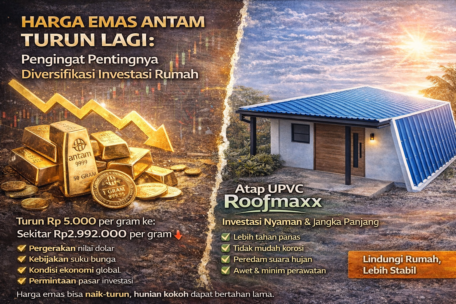 Harga Emas Antam Turun Lagi: Pengingat Pentingnya Diversifikasi Investasi Rumah