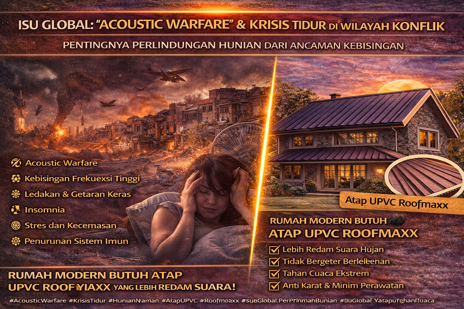 Isu Global: “Acoustic Warfare” & Krisis Tidur di Wilayah Konflik — Pentingnya Perlindungan Hunian dari Ancaman Kebisingan