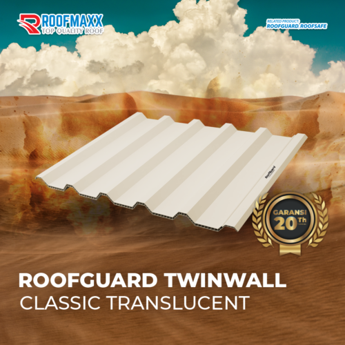 Atap uPVC Roofguard Twinwall Classic Translucent 83cm – Roofmaxx