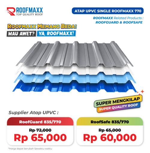Atap uPVC Roofguard Single Layer Spandek LE 75cm – Roofmaxx