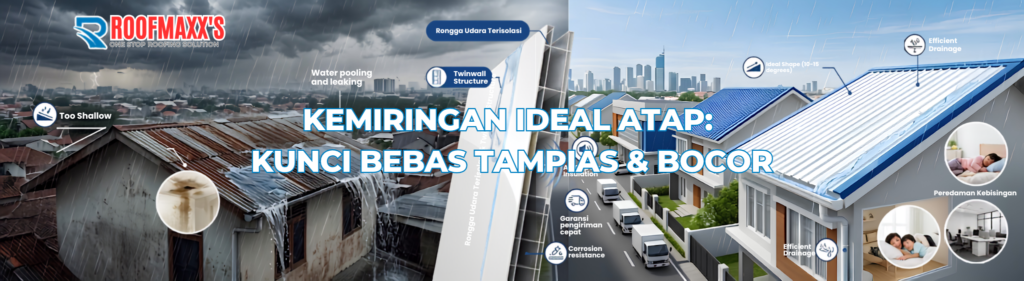 Kemiringan Ideal Atap: Kunci Bebas Tampias & Bocor