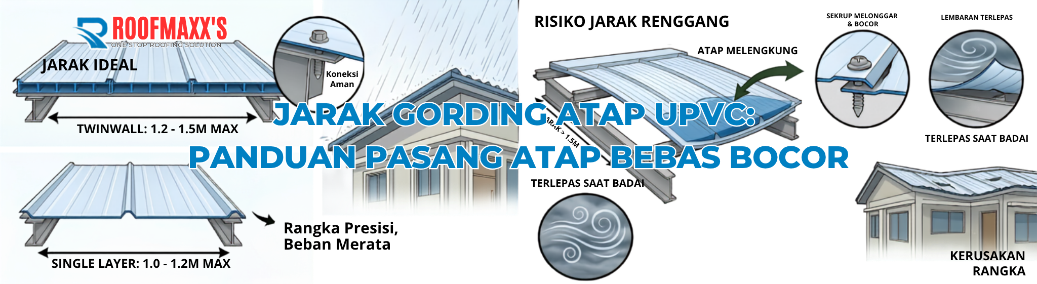 Jarak Gording Atap uPVC: Panduan Pasang Atap Bebas Bocor